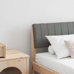 vidaXL Gestoffeerd hoofdbord Donkergrijs 180 cm Massief, Verzenden, Nieuw, Bruin, Hout