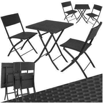 Wicker balkonset Trevi - zwart, Tuin en Terras, Tuinsets en Loungesets, Verzenden, Nieuw