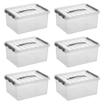 Sunware Q-line Opbergbox Transparant/Grijs 15 liter Set van, Ophalen of Verzenden, Nieuw