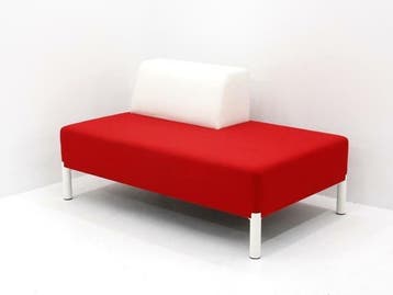 Treinbank Vepa Elements - 43x140x82cm (hxbxd) - rood met, Zakelijke goederen, Kantoor en Winkelinrichting | Kantoormeubilair en Inrichting