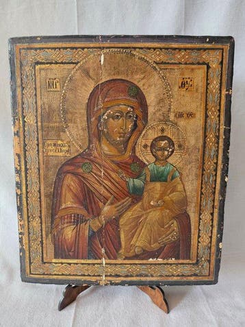 Icoon - Moeder Gods van Smolensk - Hout