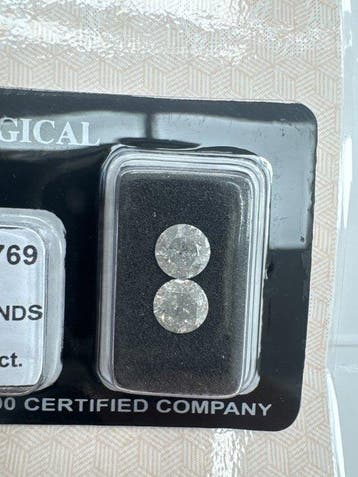 Zonder minimumprijs - 2 pcs Diamant (Natuurlijk) - 1.86 ct -, Nieuw