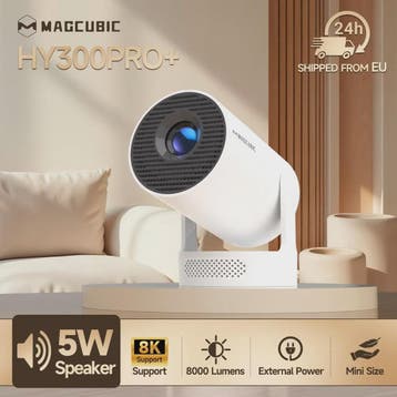Magcubic HY300 Pro+ Mini Projector: 8K Ondersteuning, Androi, Verzenden, Nieuw