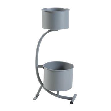 Plantenstandaard Almelo 63x29x21 cm metaal grijs [en.casa], Verzenden, Nieuw