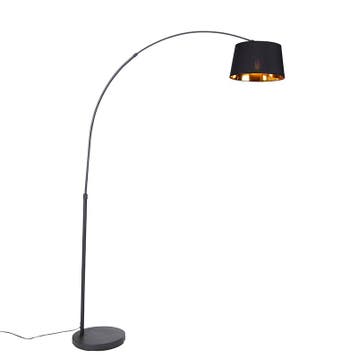 Moderne booglamp zwart met goud - Arc Basic, Verzenden, Nieuw, Modern