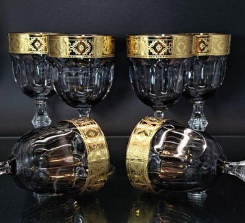 Artemisia - Drinkset (6) - Kristal, goud 24 karaat
