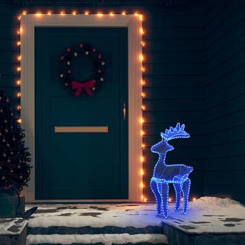 vidaXL Kerstversiering rendier met mesh 306 LEDs 60x24x89, Verzenden, Nieuw