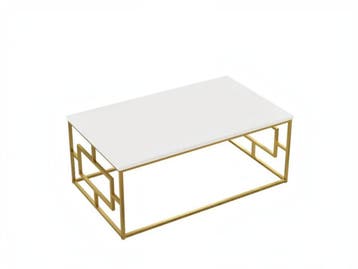 Skåne Home - Salontafel - Goud/Wit - 100 x 60 cm, Huis en Inrichting, Ophalen, 50 tot 100 cm, Nieuw, 50 tot 100 cm