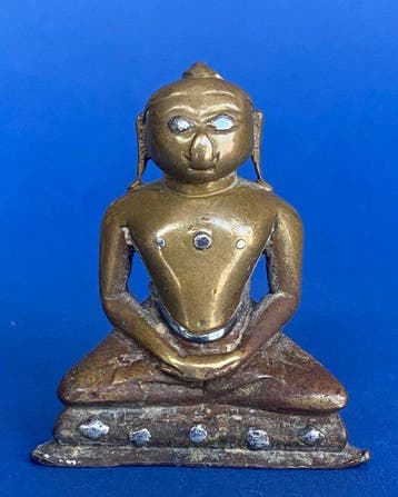 Jina of Tirthankara - Jina in padmasana vervaardigd in brons