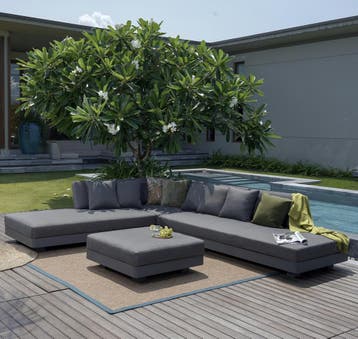 Showroommodel Santa Monica hoek loungeset 4 delig aluminium, Ophalen of Verzenden, Nieuw