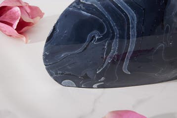 Vaas STONE 38 cm marmerlook zwart - 43187, Ophalen of Verzenden, Nieuw