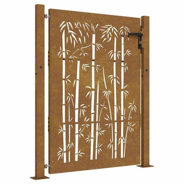 Cortenstaal Poort Laserdesign | Tweedekansje | OP=OP, Tuin en Terras, Tuinhekken en Hekwerk, Gebruikt, Ophalen of Verzenden, Tuinhek