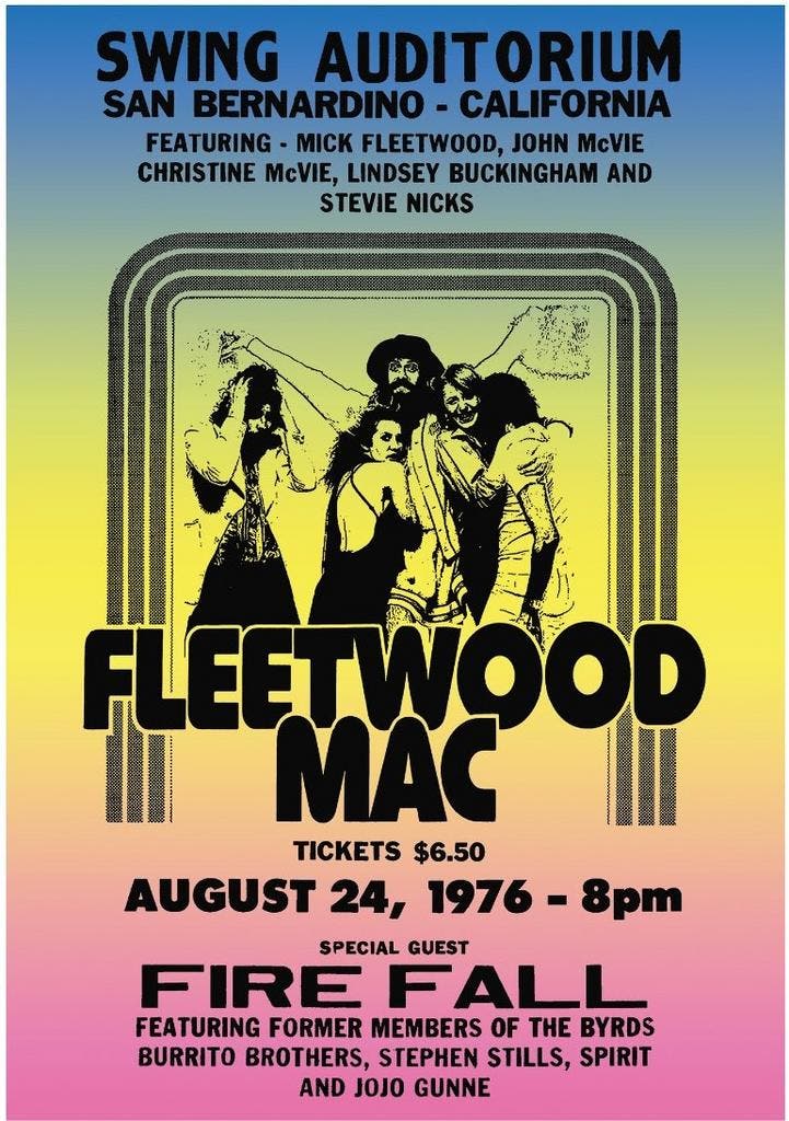 Posters - Poster Fleetwood Mac - Swing Auditorium, Verzamelen, Muziek, Artiesten en Beroemdheden, Zo goed als nieuw, Verzenden
