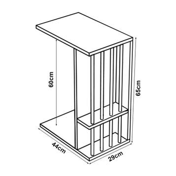 [en.casa] Bijzettafel Siikainen laptoptafel op wielen 44x29x, Huis en Inrichting, Tafels | Bijzettafels, Verzenden, Nieuw