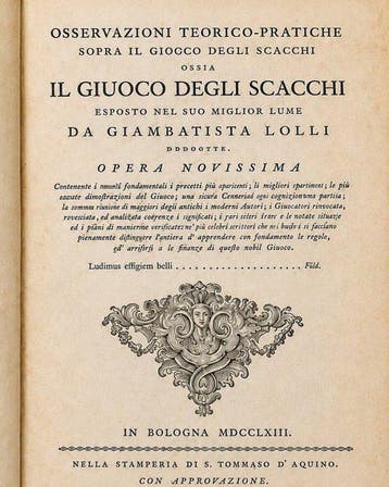 Lolli - Giuoco degli Scacchi - 1763, Antiek en Kunst