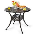LIVSK Aluminium Tuintafel - Weerbestendig - Parasolgat - Rui, Verzenden, Nieuw