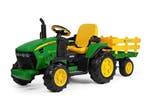 John Deere kinder tractor + aanhanger, 2 x 12 volt motoren, Ophalen of Verzenden, Nieuw