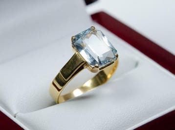 Zonder minimumprijs - Ring - 875 zilver - natuurlijke 4.00, Nieuw