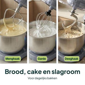 2000W Keukenmachine - Keukenrobot - 6.2L - Keukenmixer - Mix, Witgoed en Apparatuur, Verzenden, Zo goed als nieuw