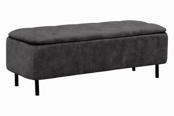 Bankkast EN VOGUE 120 cm met opbergruimte, fluweelgrijs -, Ophalen of Verzenden, Nieuw