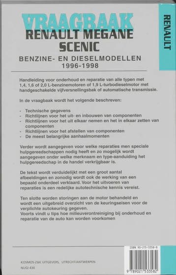 Vraagbaak Renault Megane Scenic / Benzine- en dieselmodellen, Verzenden, Gelezen