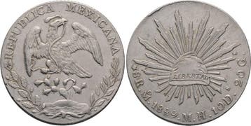 8 Reales 1889 Mo Mh Mexiko City Mexiko Republik, Verzenden