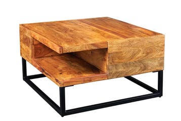 Massief houten salontafel GIANT 60 cm bruin sheesham stone, Ophalen of Verzenden, Nieuw