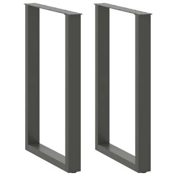 vidaXL Bartafelpoten 2 st U-vormig 60x(90-91)cm staal, Huis en Inrichting, Tafelonderdelen, Verzenden, Nieuw