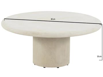 Hampton lounge tuintafel rond mortex beige 80xH35 cm 4, Ophalen of Verzenden, Nieuw