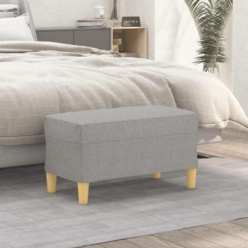 vidaXL Bankje 70x35x41 cm stof lichtgrijs, Verzenden, Nieuw, Stof, Minder dan 150 cm