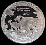 Congo Prehistoric Life Parasaurolophus 1 oz 2022, Verzenden, Overige landen, Losse munt, Zilver