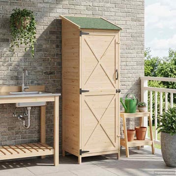 vidaXL Tuinschuur Naturel 59,5 x 56 x 176,5 cm Massief, Verzenden, Nieuw