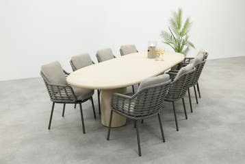 Taste Puglia/Hampton 8-persoons ovale tuinset 300x110 cm. -, Verzenden, Nieuw, Overige materialen, Tuinset