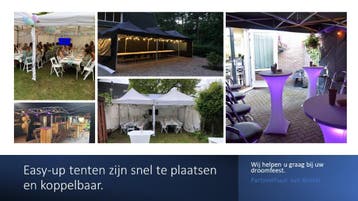 Deluxe pakket,Easy up Partytent huren incl led statafels,enz, Ophalen, Nieuw