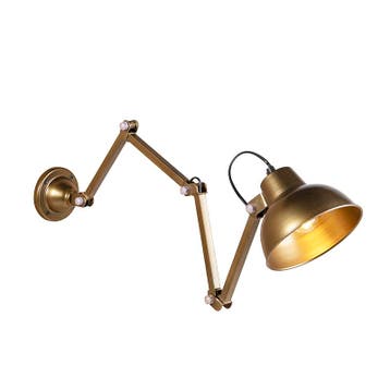 Industriële wandlamp messing verstelbaar - Avon, Verzenden, Nieuw, Industrieel