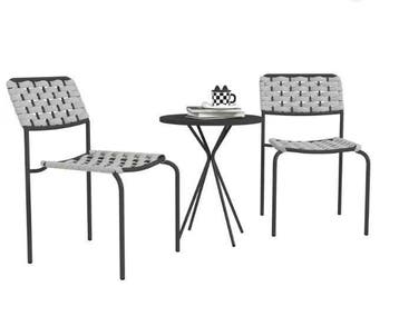 3-delige Bistroset – Stapelbare Polyrotan Stoelen en Tafel, Verzenden, Nieuw