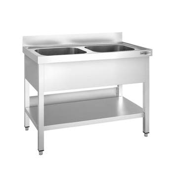 GGM Gastro | RVS spoeltafel PREMIUM - 1000x600mm - met |, Verzenden, Nieuw in verpakking, RVS Meubilair