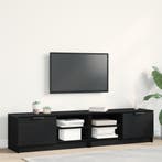vidaXL TV-kast 2 pcs Zwart Eiken 80 x 35 x 36,5 cm Bewerkt, Minder dan 50 cm, Verzenden, Nieuw, Minder dan 100 cm