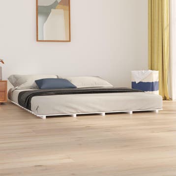 vidaXL Bedframe massief grenenhout wit 180x200 cm, Huis en Inrichting, Eenpersoons, Verzenden, Wit, Nieuw
