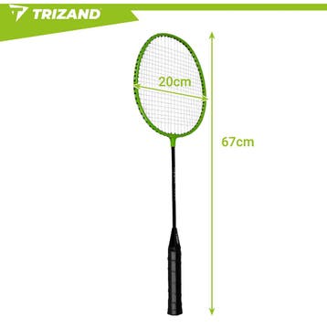 Trizand Badmintonset 9-delig met 2 rackets, 6 shuttles en..., Ophalen of Verzenden, Nieuw