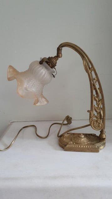 Tafellamp - Verguld messing - Art Nouveau bureaulamp
