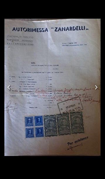 Collectie van memorabilia - Historische factuur 1949