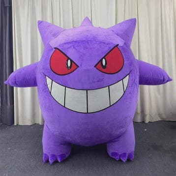 Opblaasbaar Gengar Mascotte Kostuum voor Volwassenen - Paars, Verzenden, Nieuw
