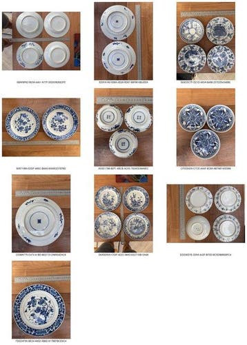 Lot van 11 Chinese borden en schoteltjes - Porselein - China
