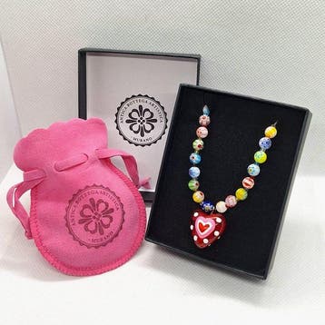 Zilver. Goudverguld. Murano. - Halsketting - Antica Bottega