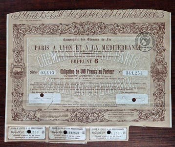 Frankrijk. 500 Francs - 1920 Chemins de Fer Paris a Lyon et