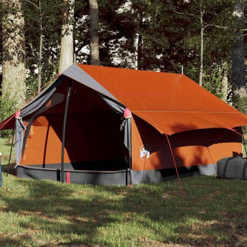 vidaXL Tent 2-persoons waterdicht grijs en oranje, Verzenden, Nieuw, Tot en met 2
