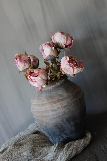 Bosje namaak Pioenrozen oud roze 45 cm, Ophalen of Verzenden, Nieuw