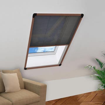 vidaXL Raamhor plissé 60x80 cm aluminium bruin, Huis en Inrichting, Verzenden, Nieuw, Bruin