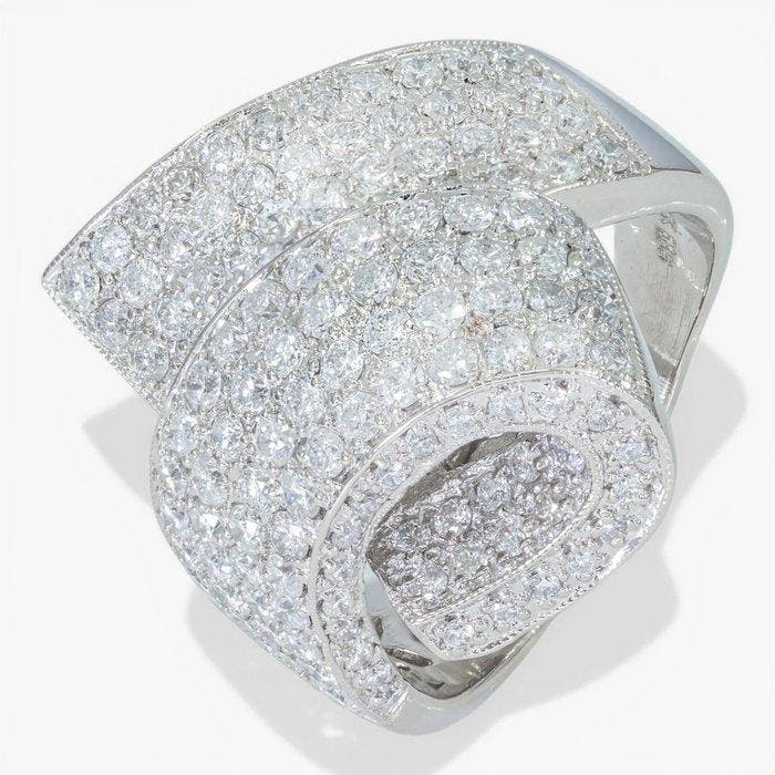Zonder minimumprijs - Ring - 14 karaat HRD, Witgoud -, Sieraden, Tassen en Uiterlijk, Ringen